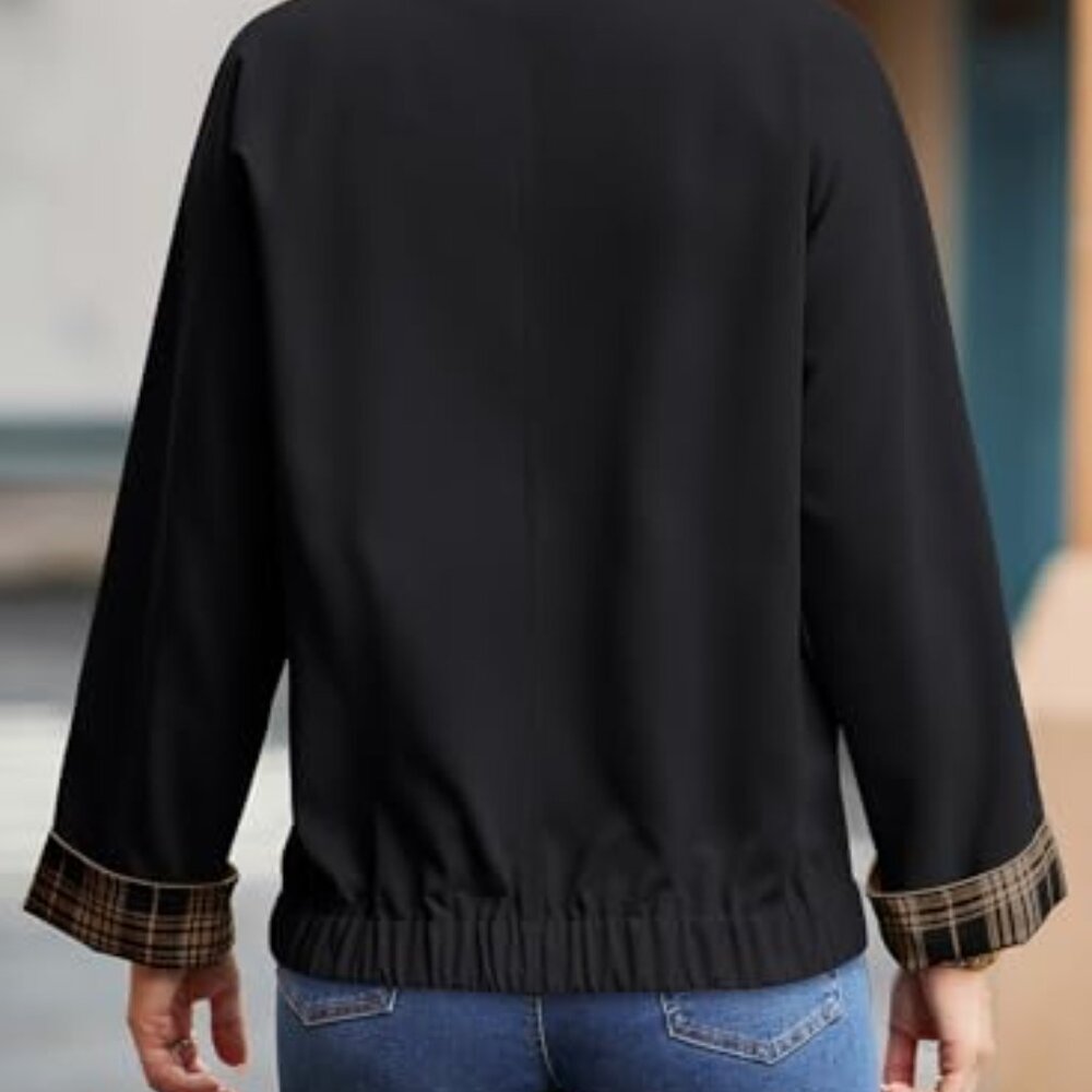 Oversized Snap Button Varsity Jacket Lightweight … - image 5